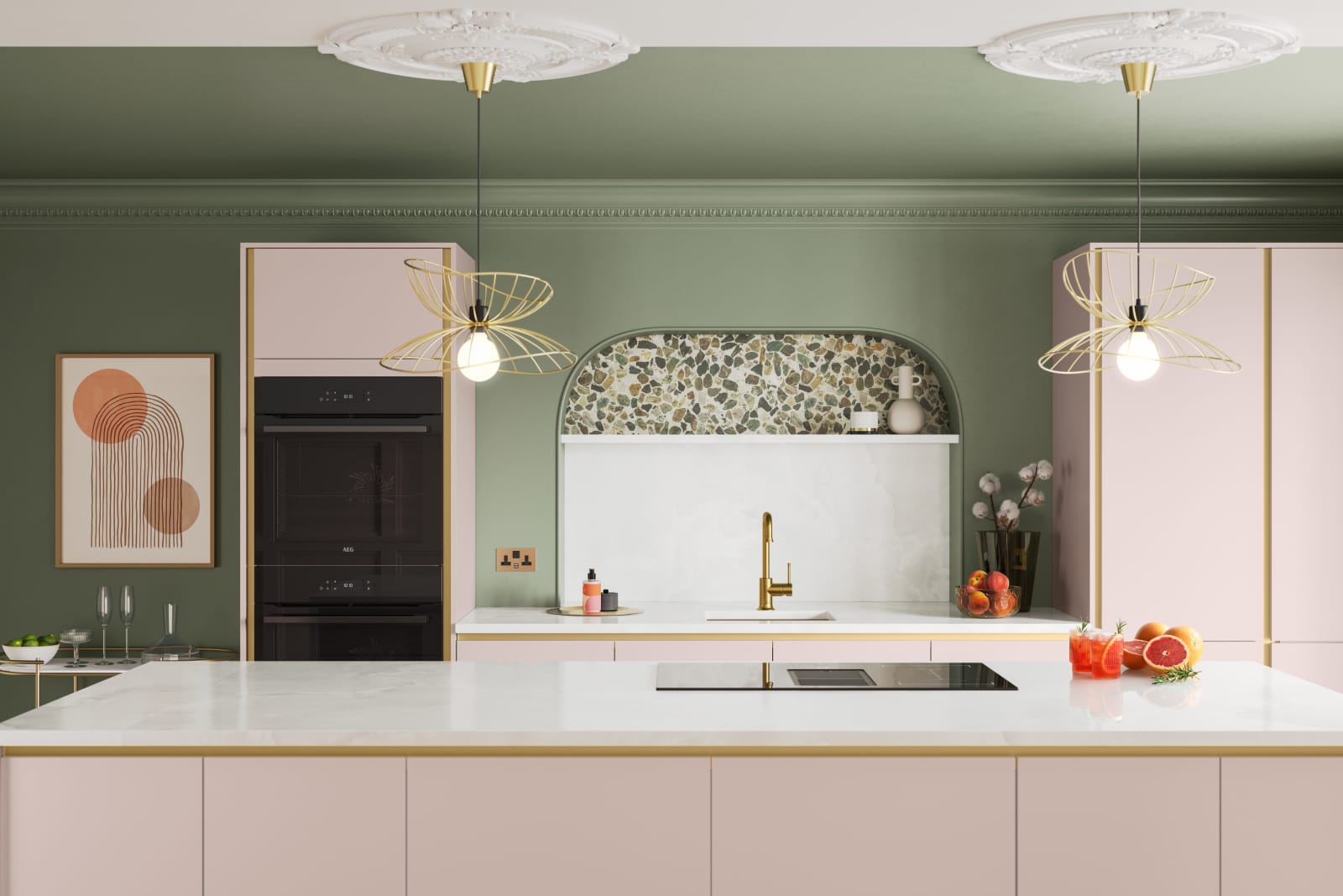 Splashback Pastel Turquoise Kitchen Decor Backsplash Design Decoration  Magnetic 