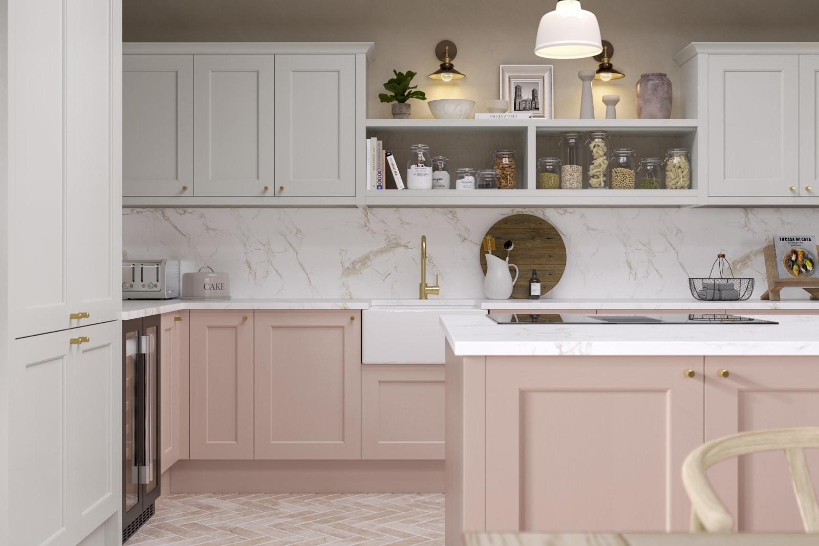 Pastel wooden kitchen deals