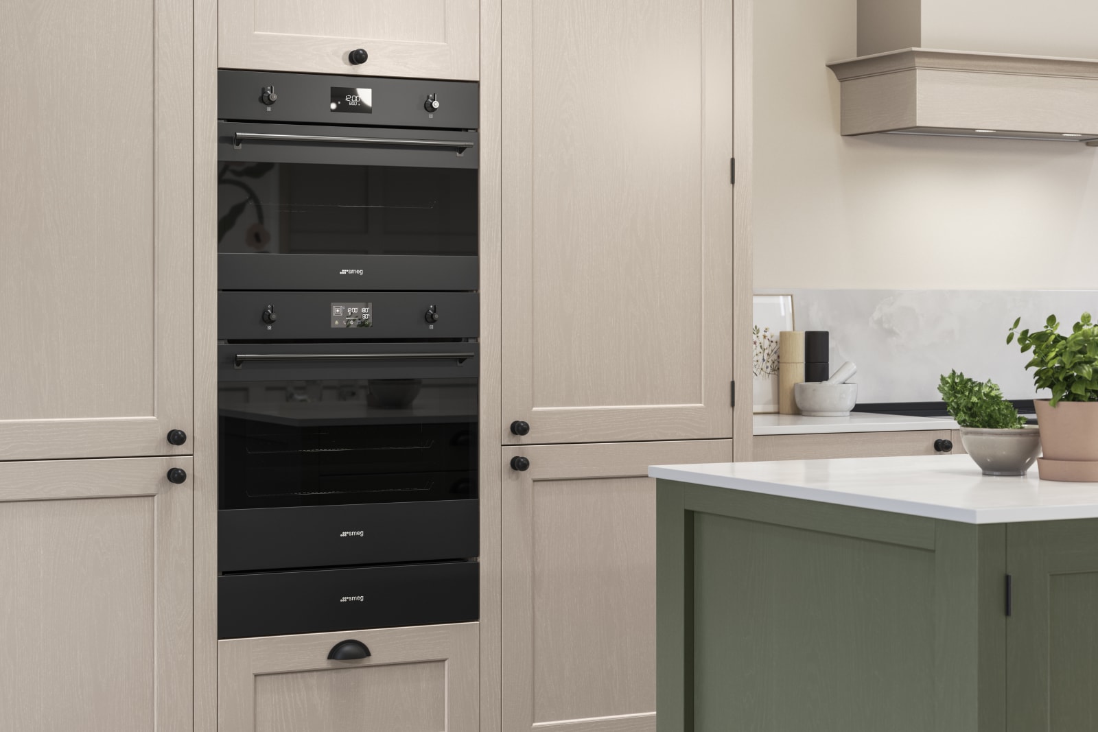 Ludlow kitchen. Our latest Shaker door, with a modern country-style. Available in all Magnet's colours.