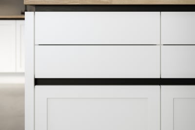 Integra Dunham Kitchen by Magnet. Premium painted matt finish with unique door style available in 20 colours.