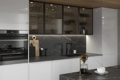 Luna Kitchen from Magnet. An affordable handless look with integrated J Pull doors for a stylish and modern look.