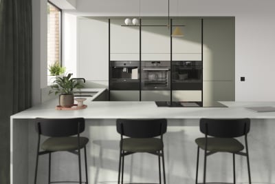 Integra Misty moors is a frameless slab door with integrated handles in a smooth paint finish.