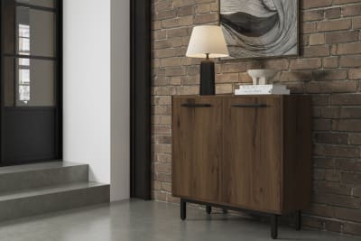 Contemporary clean lines and organic woodgrain texture in an elegant kitchen range designed for modern living.