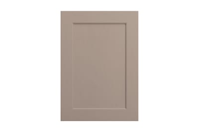 Shaker-style panelled frontal with tactile woodgrain from Magnet in neutral shade Cornish Clay