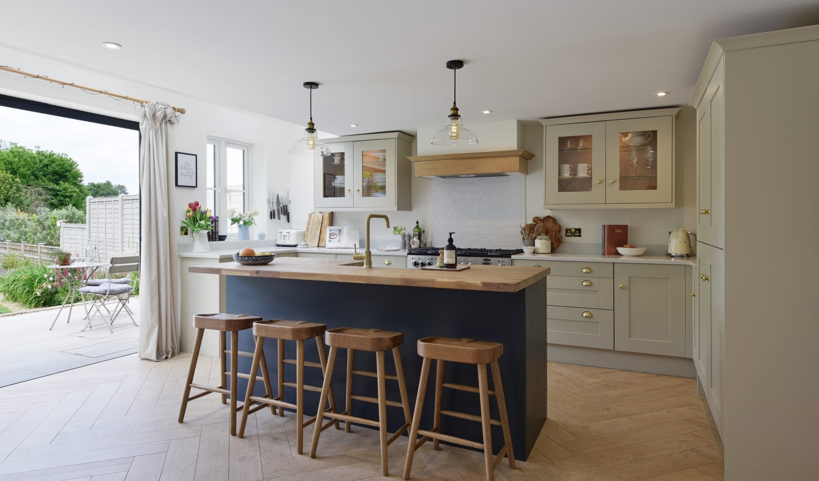 The Browning family's bespoke Shaker-style Winchester kitchen from Magnet, designed to complement their 1900s country cottage.