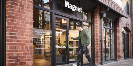 Trade customer entering Magnet Store