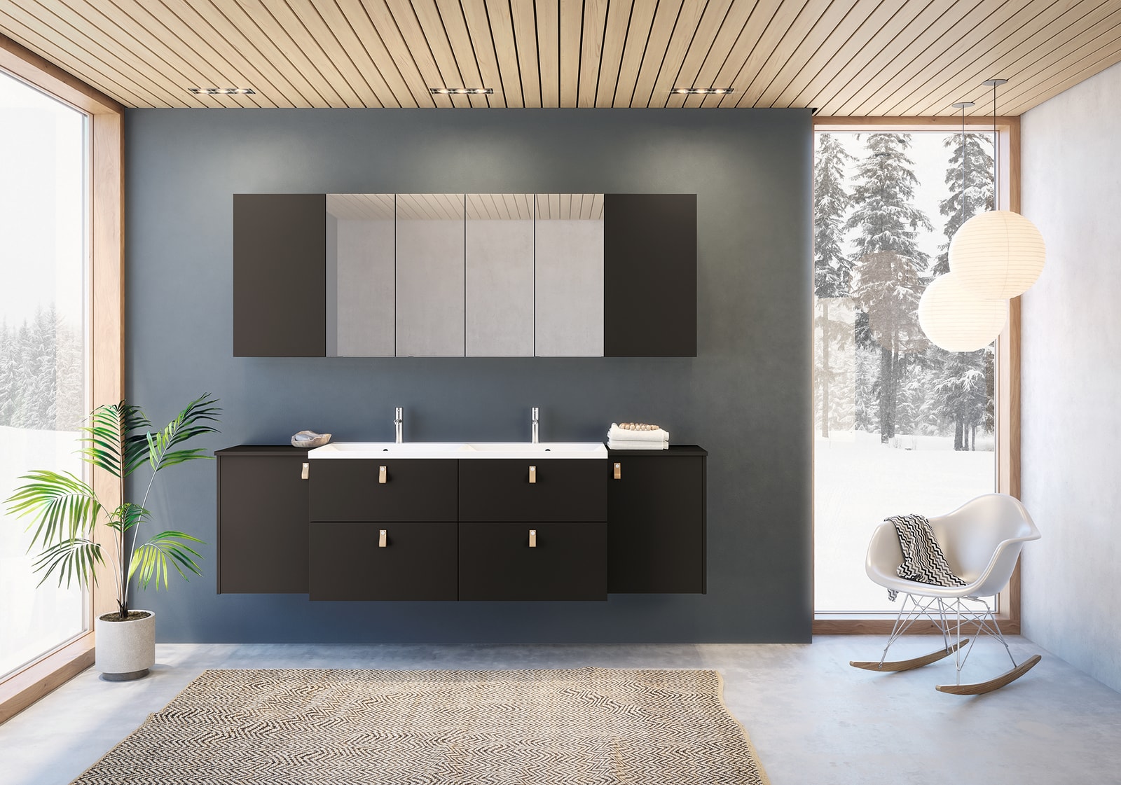 Lilje er en modell med slette fronter som gir en delikat og ren følelse. Lilje kan males i alle standard farger.