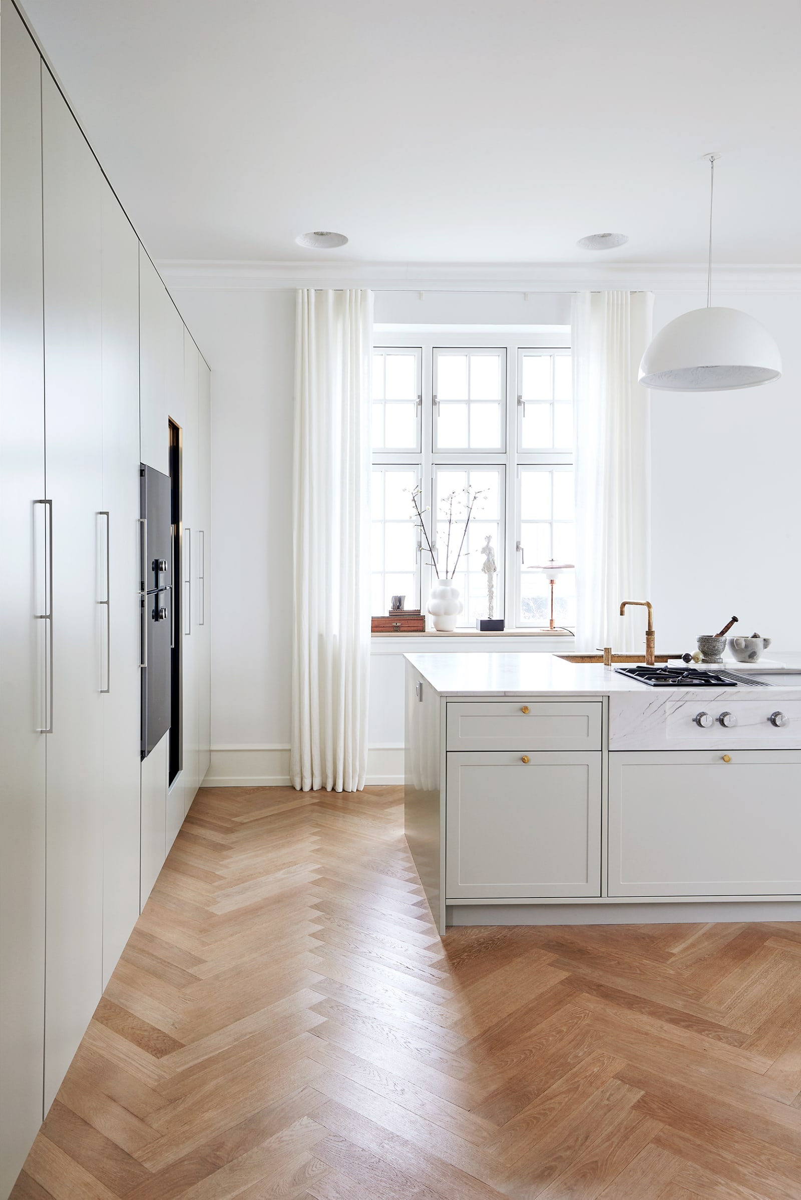 A Shaker kitchen in classical settings. The mansion was built 1906.