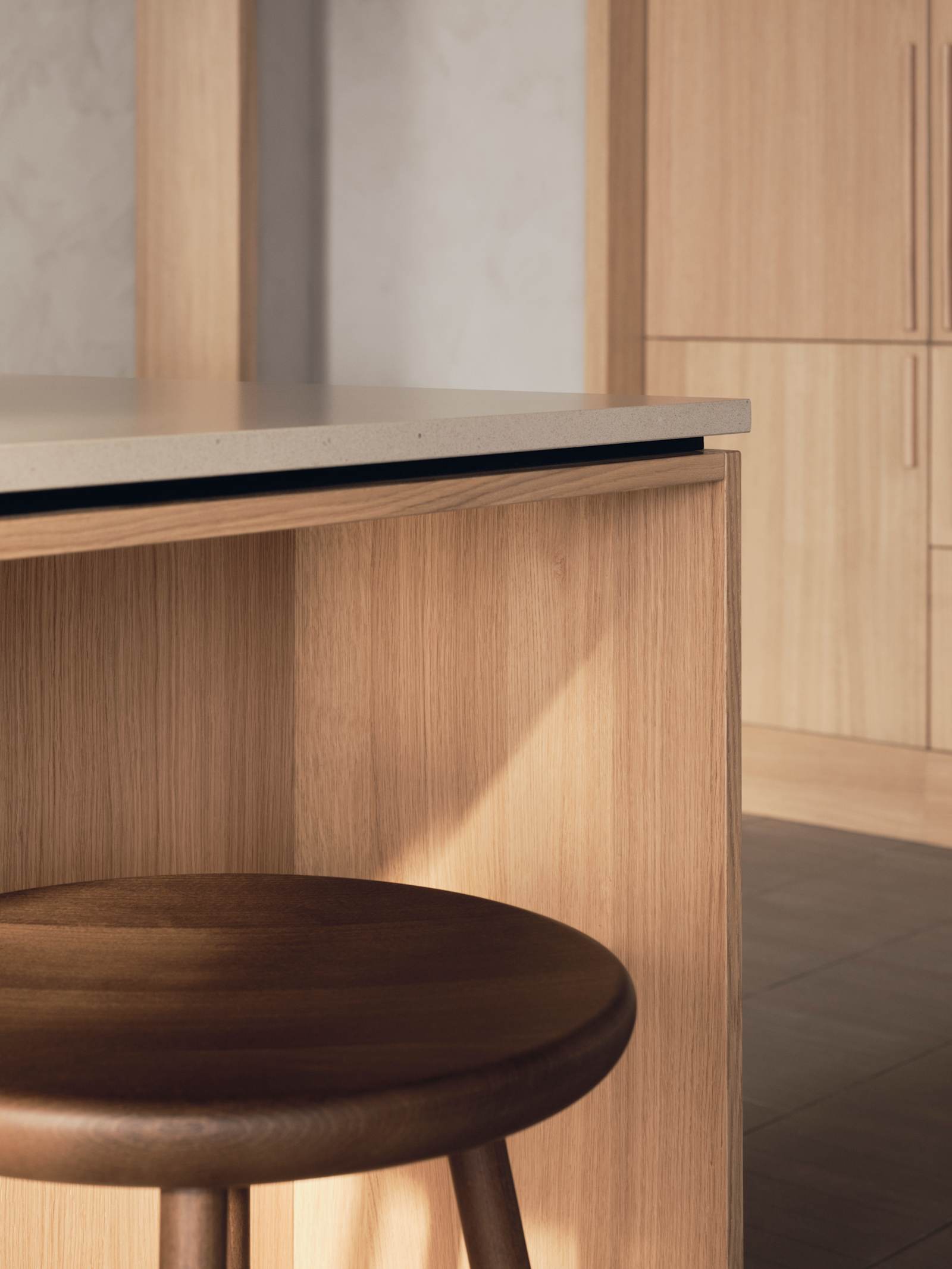 Within Wood kombinerer moderne design med gjennomtenkte funksjoner. Med vertikal trestruktur, naturlige materialer og gjennomtenkte detaljer skapes et rom som oppleves både rolig og innbydende.