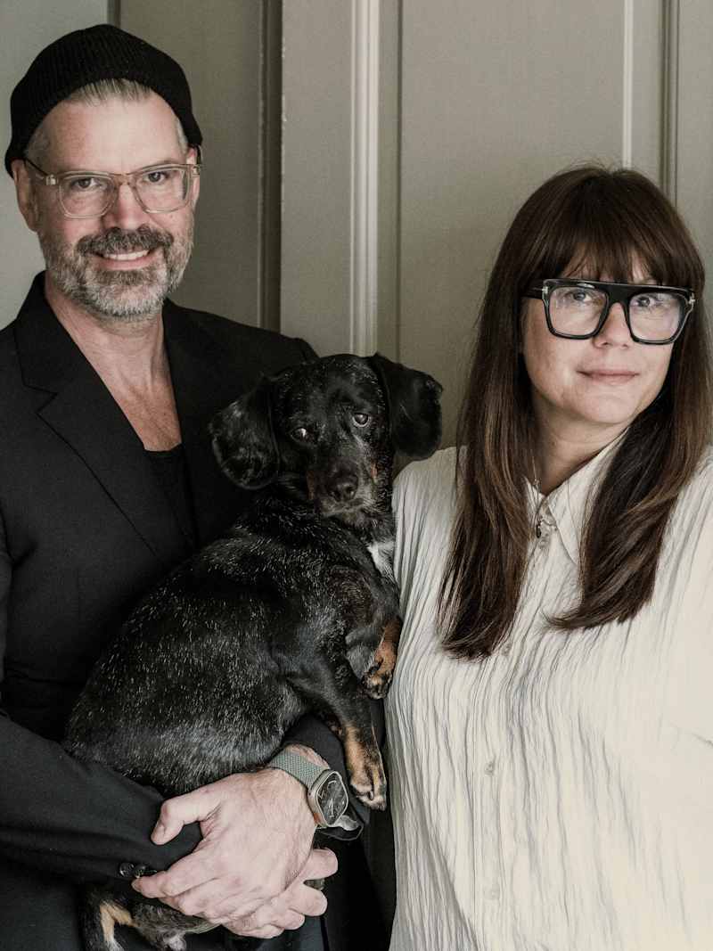 Ægteparret Odier og deres hund