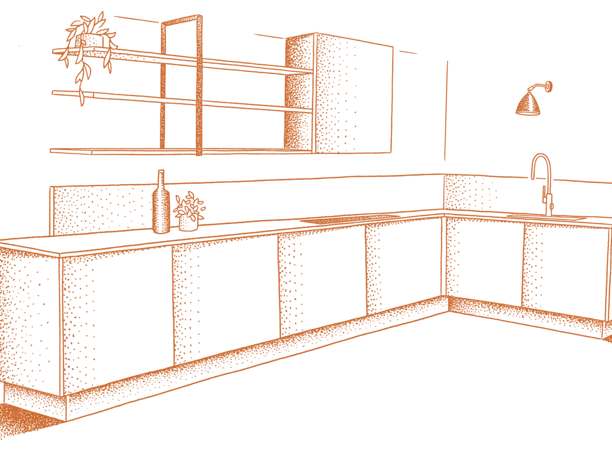 Medium køkken illustration