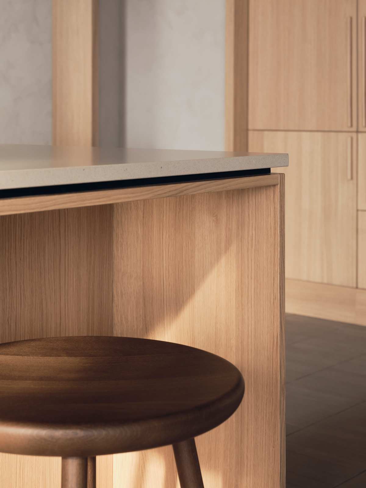 Within Wood kombinerer moderne design med gjennomtenkte funksjoner. Med vertikal trestruktur, naturlige materialer og gjennomtenkte detaljer skapes et rom som oppleves både rolig og innbydende.