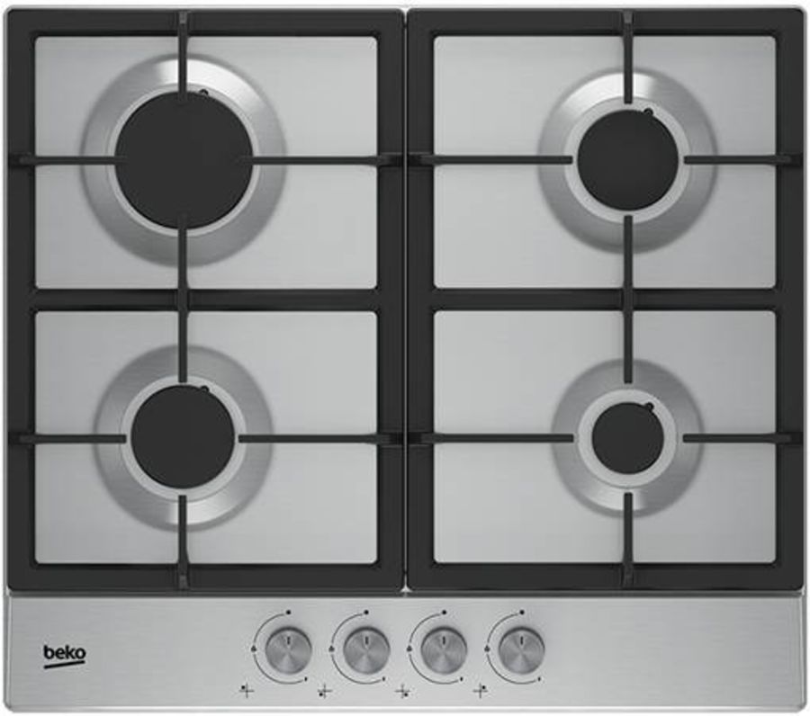 BEKO STAINLESS STEEL GAS HOB HIAG64225SX 60CM BEKO STAINLESS STEEL GAS HOB HIAG64225SX 60CM