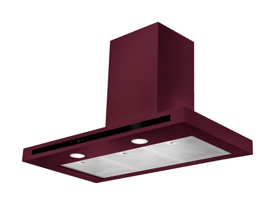 Rangemaster 110cm Square Hood Cranberry Chrome Rangemaster 110cm Square Hood Cranberry Chrome