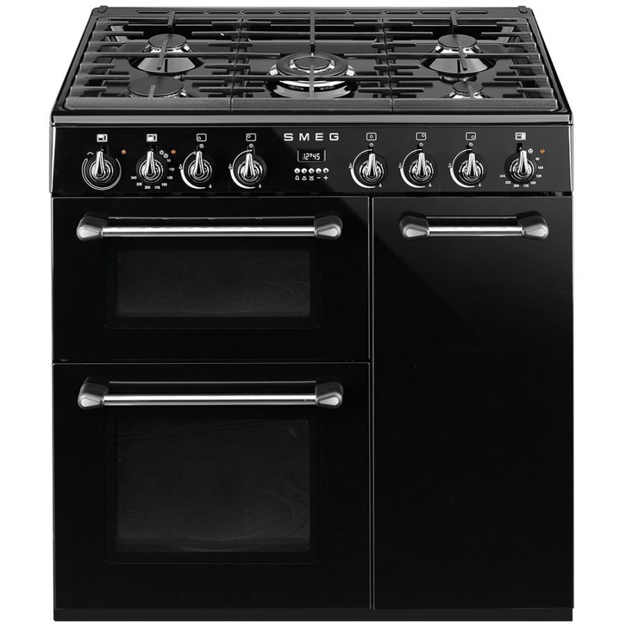 Smeg Burghley 90cm Black Gas Rangecooker Smeg Burghley 90cm Black Gas Rangecooker