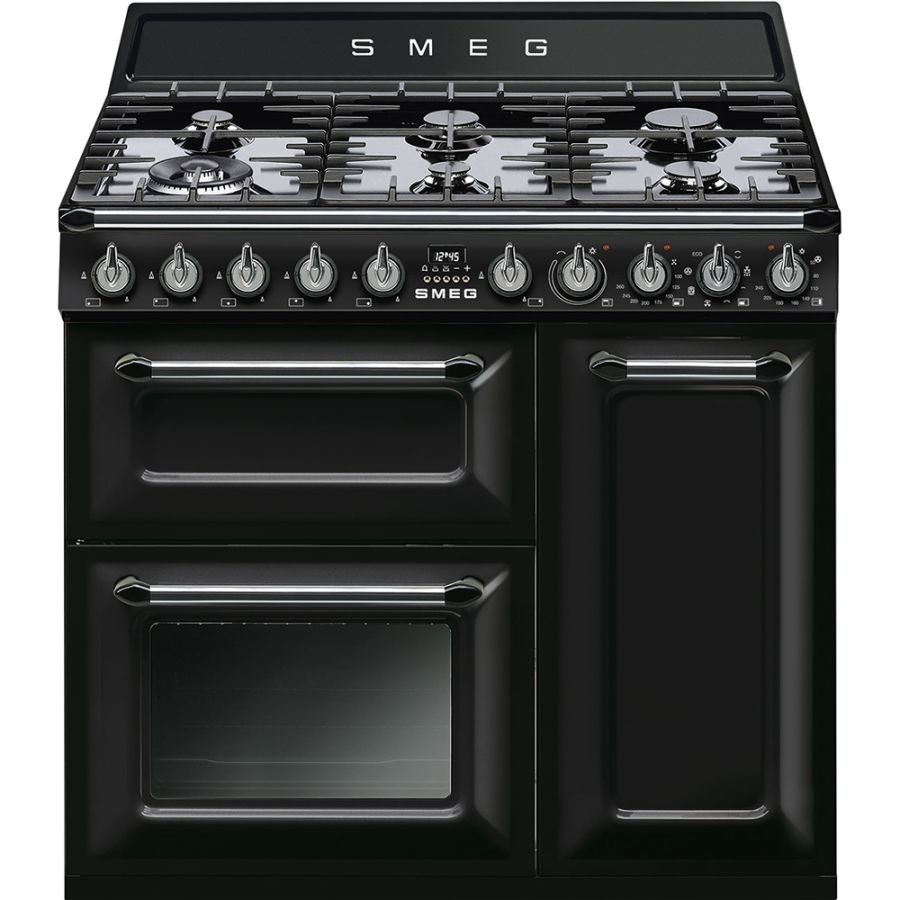 Smeg Victoria 90cm Black Dual Fuel Rangecooker Smeg Victoria 90cm Black Dual Fuel Rangecooker