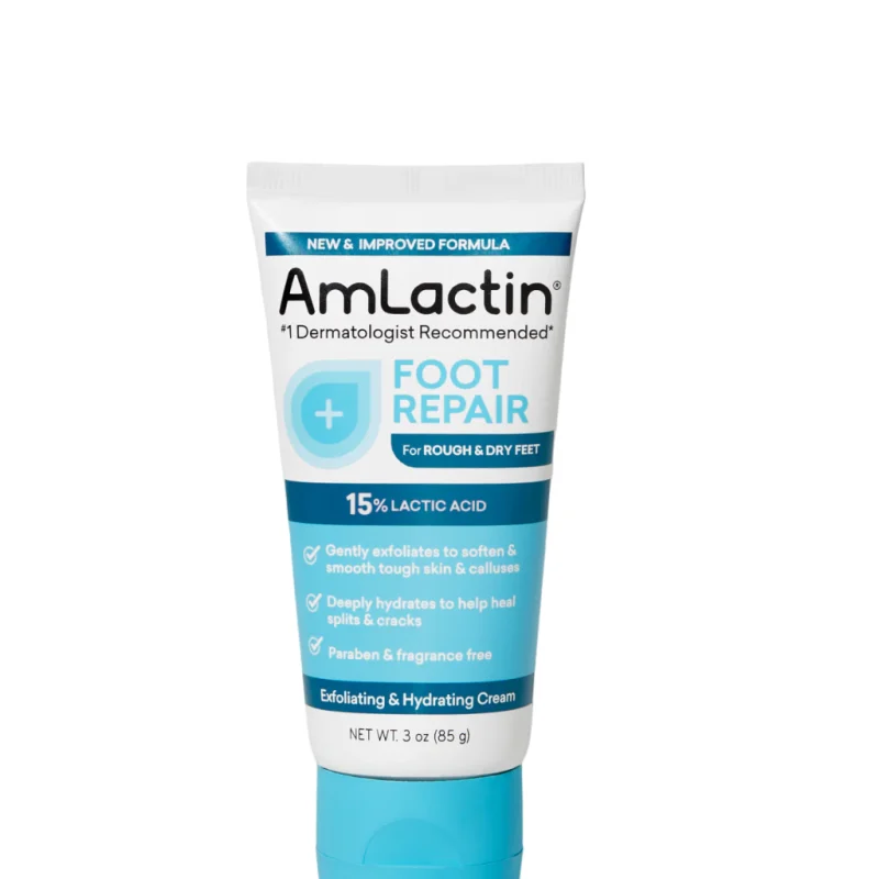 AmLactin Foot Repair Cream - Exfoliator and Moisturizer for Dry Skin & Foot Care - Tidal Beauty