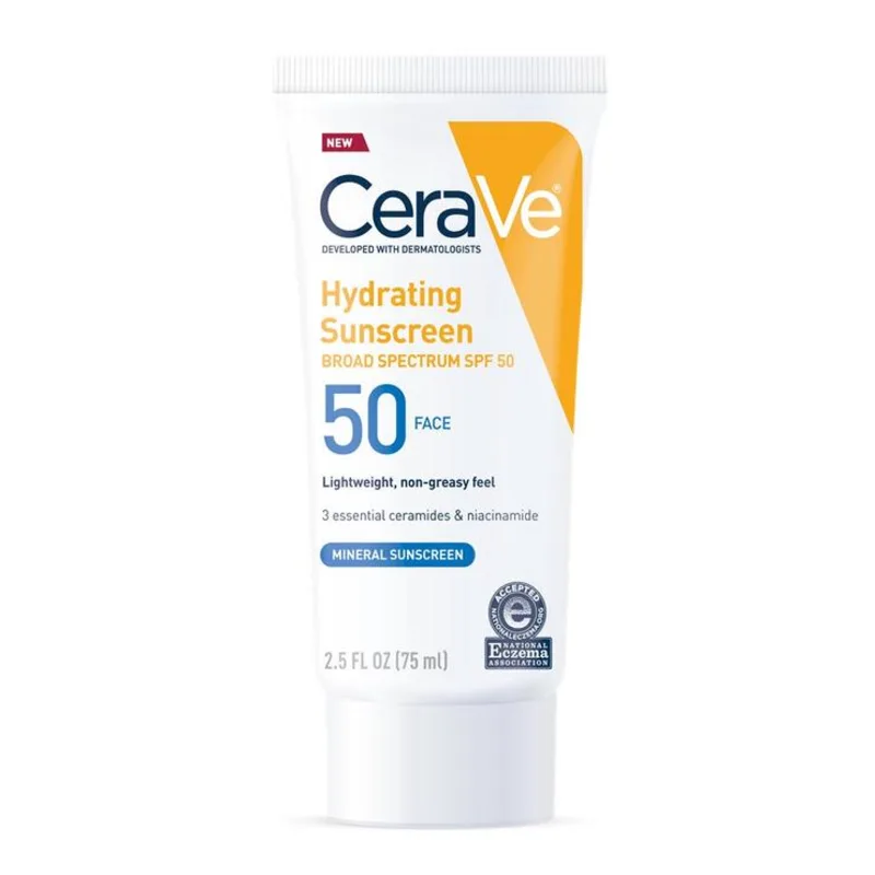 Cerave Hydrating Sunscreen SPF 50 Face Lotion - Tidal Beauty