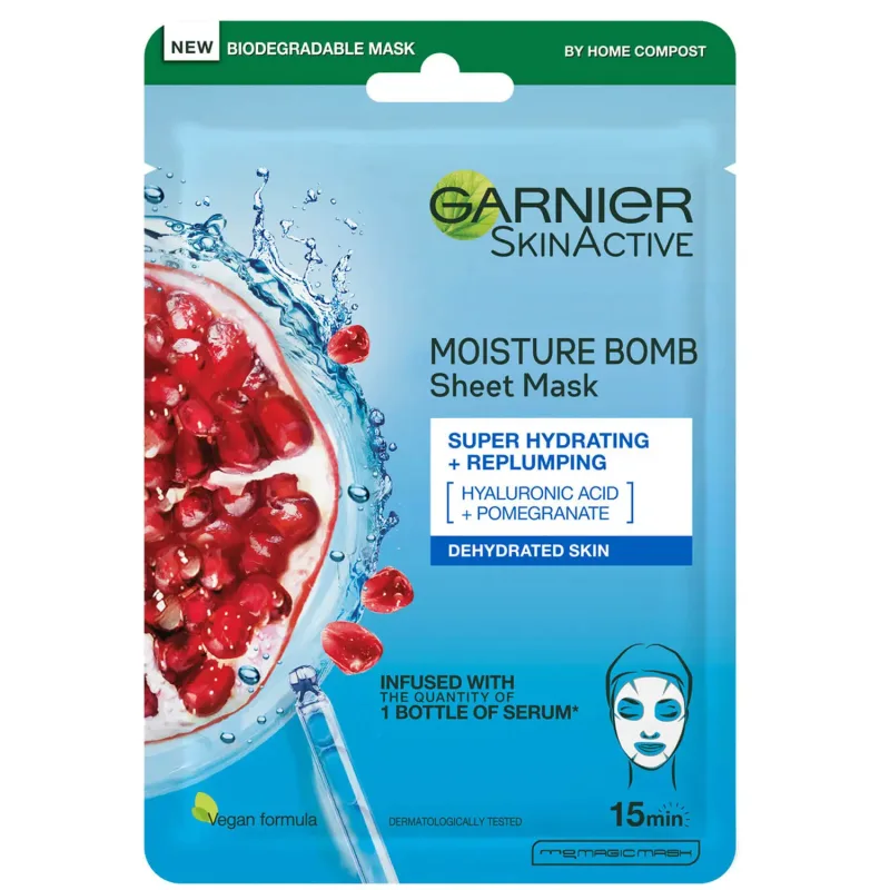 Garnier Moisture Bomb Pomegranate Hydrating Face Sheet Mask - Tidal Beauty
