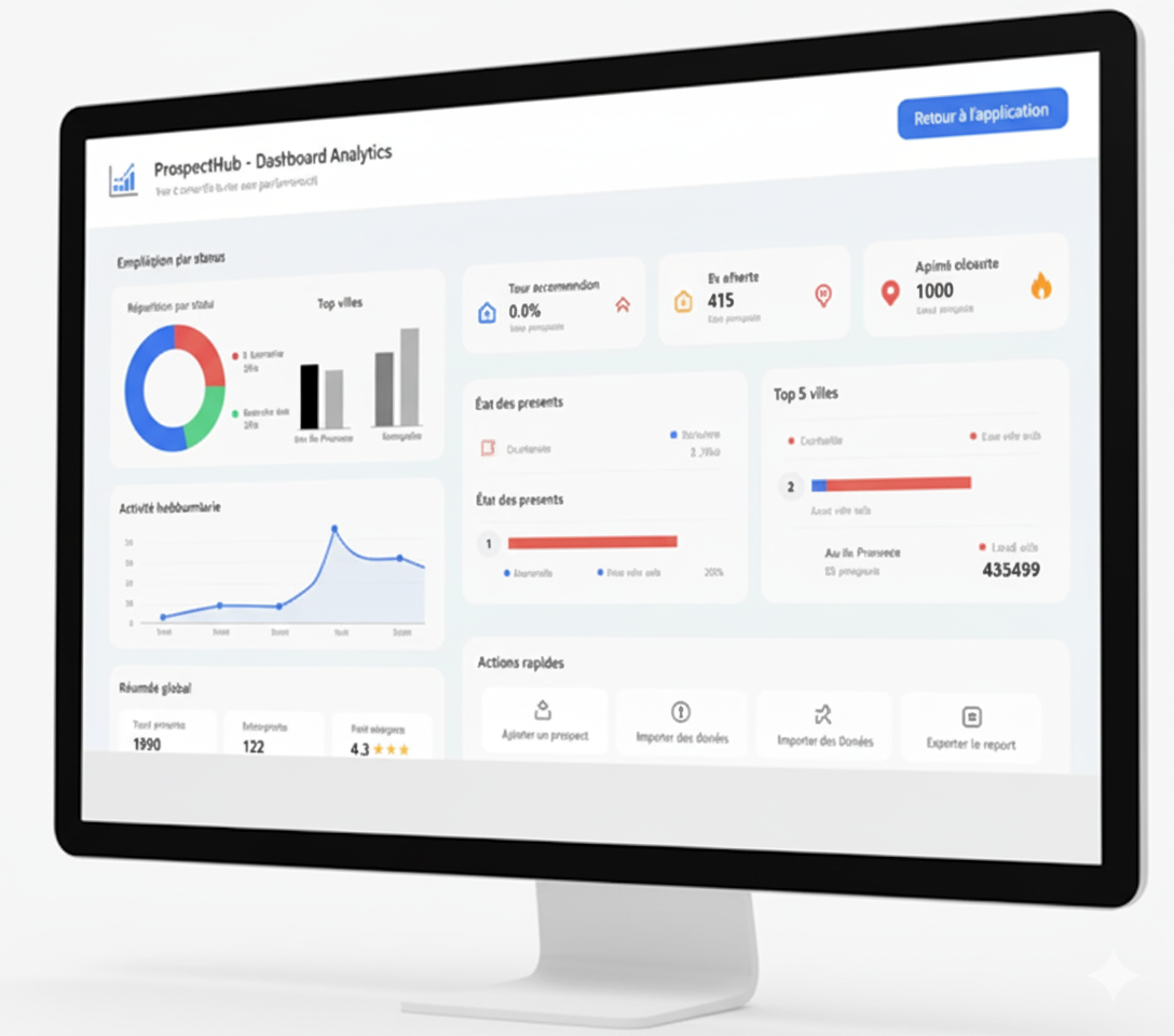 Dashboard ProspectHub - Interface professionnelle de gestion de prospects
