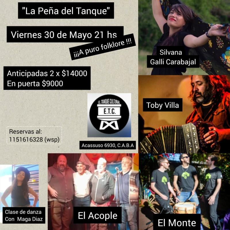 Afiche de Peña en el Tanque Cultural