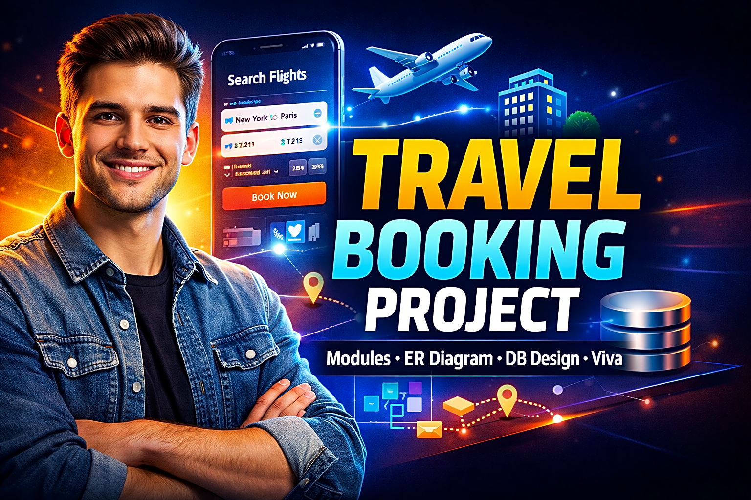 Travel Booking Website Project Guide for Final Year Students: Modules, ER Diagram, Database Design, Workflow & Viva Tips thumbnail