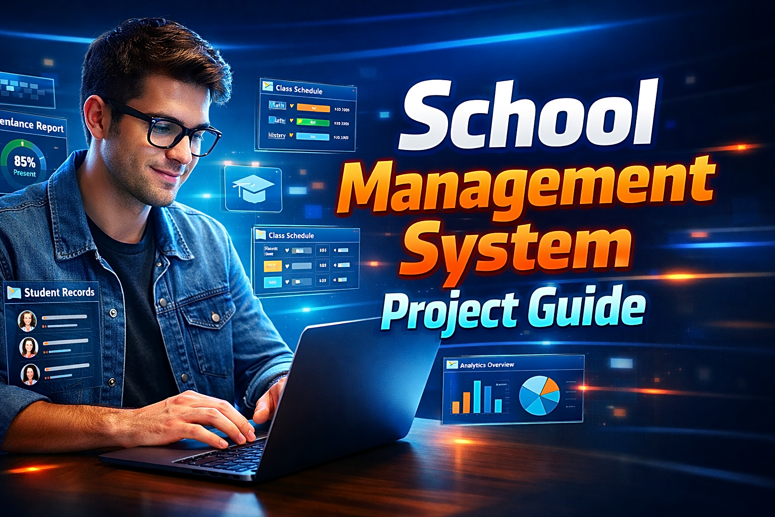 School Management System Project: Modules, ER Diagram, Source Code, Report and Viva Guide — cover image