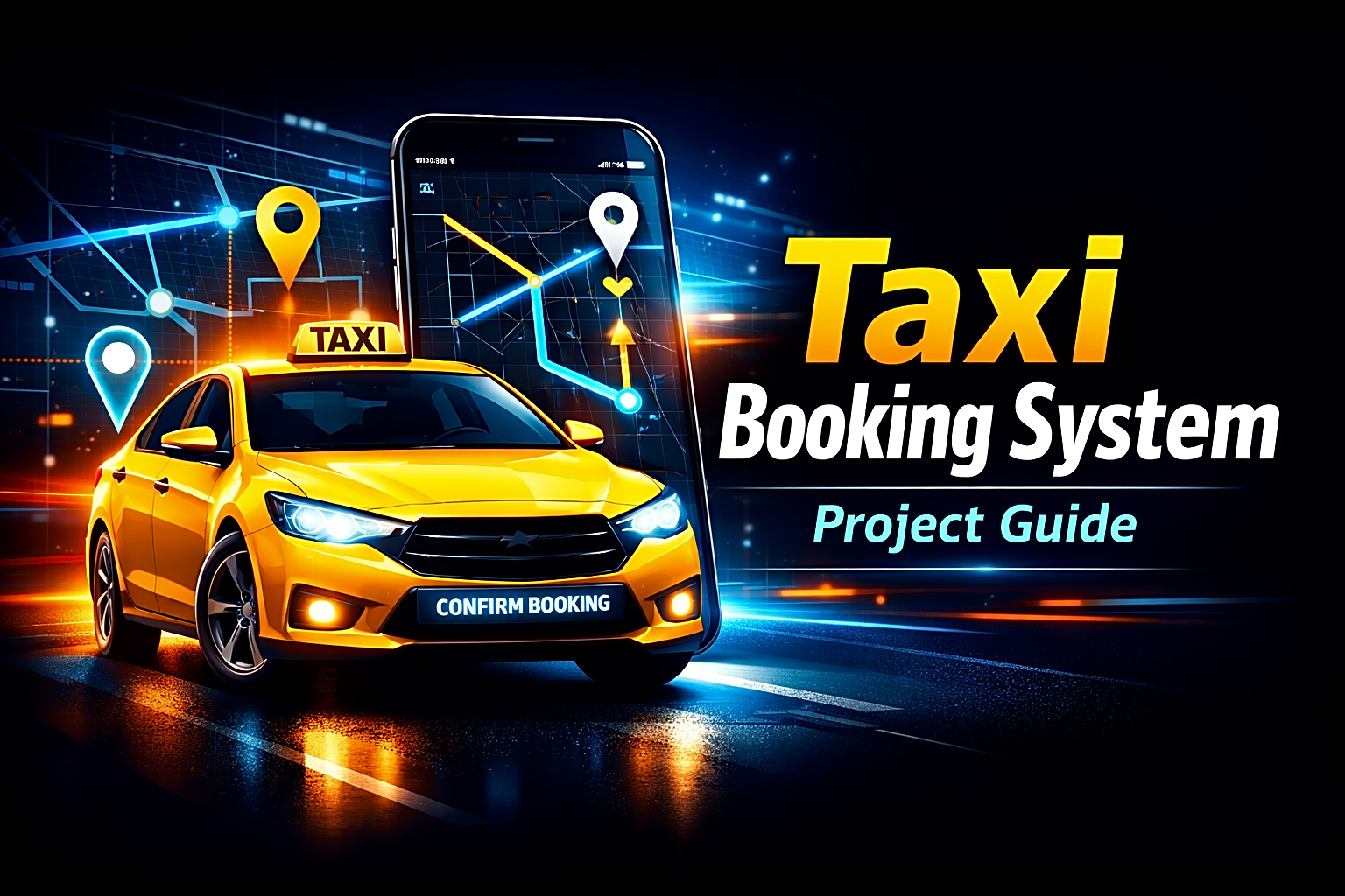 Taxi Booking System Project Guide: Modules, ER Diagram, Database Design & Source Code Tips — cover image