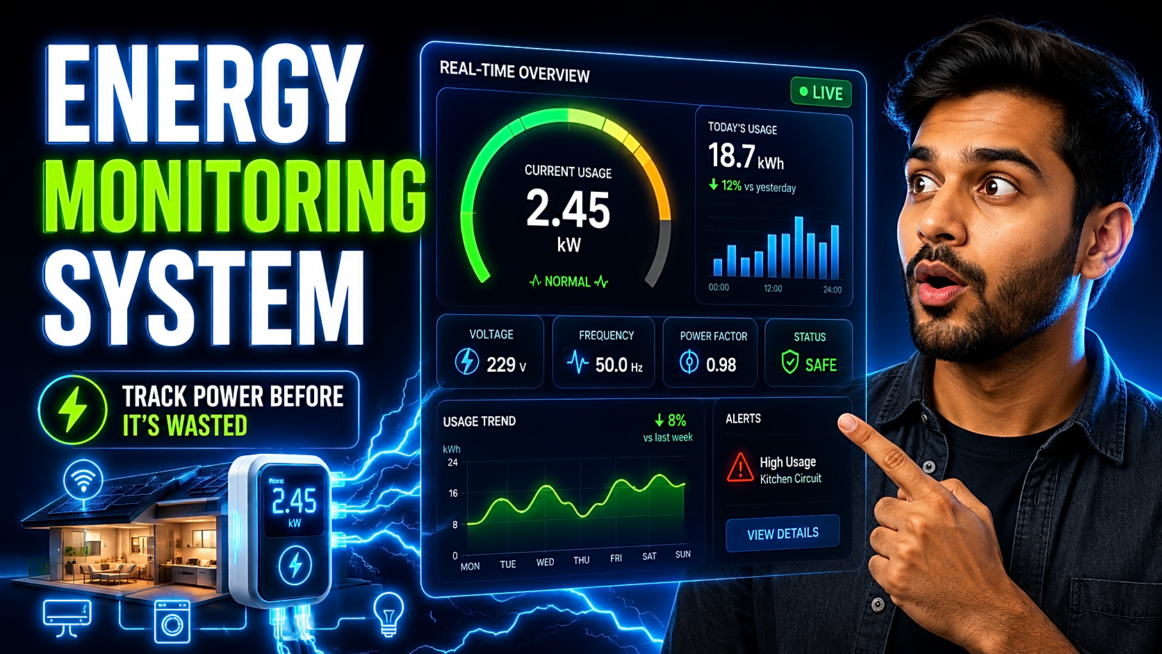 Energy Monitoring System Project using IoT & ESP32 — cover image
