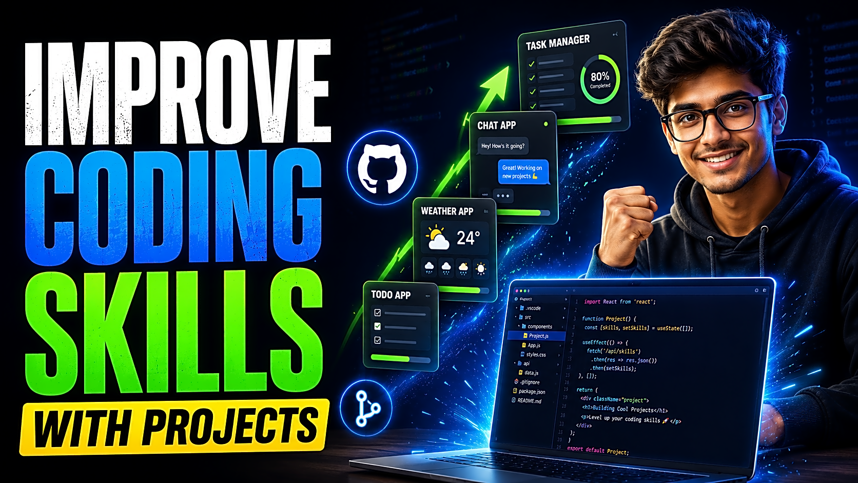 Improve Coding Skills Using Projects: 30-Day Roadmap for Students — cover image