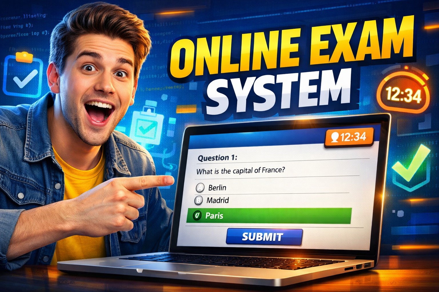 Online Exam System Project Explanation: Modules, Database, Workflow & Viva Guide thumbnail