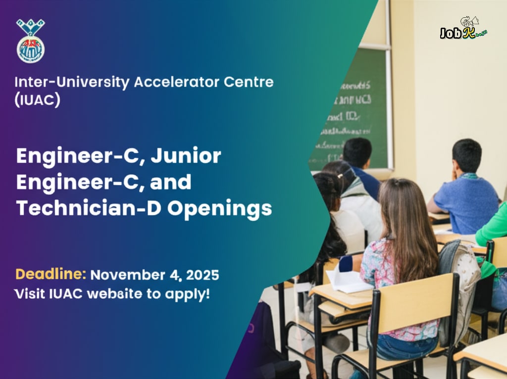 Multiple Positions (Engineer-C, Jr. Engineer-C, Technician-D) Recruitment at Inter-University Accelerator Centre (IUAC)