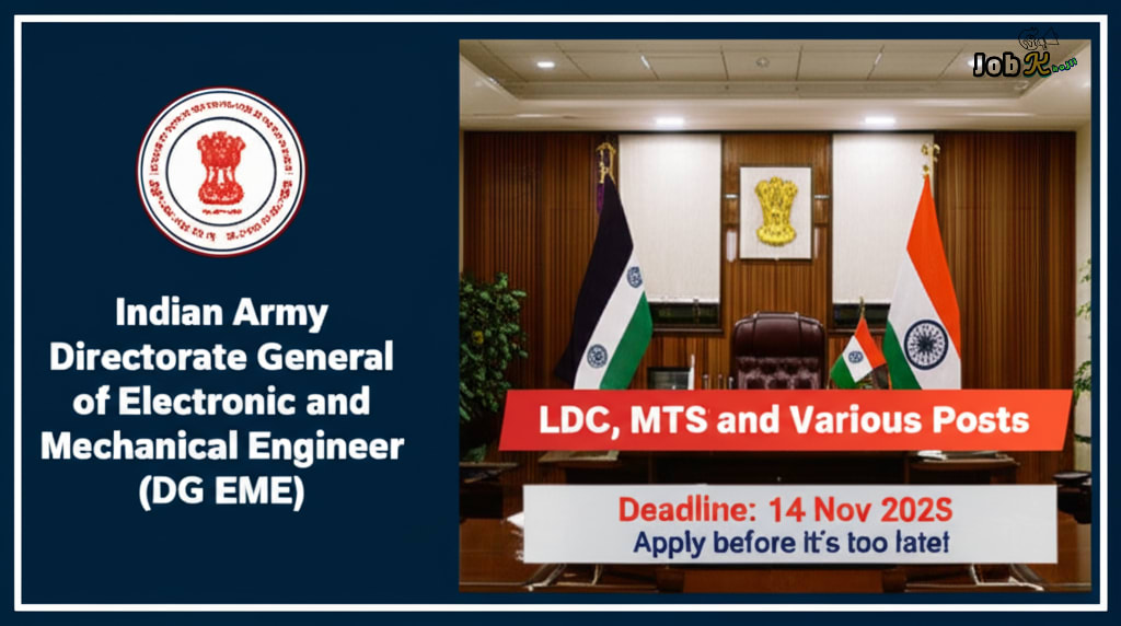 LDC, MTS & Various Posts Recruitment 2025 at Indian Army DG EME