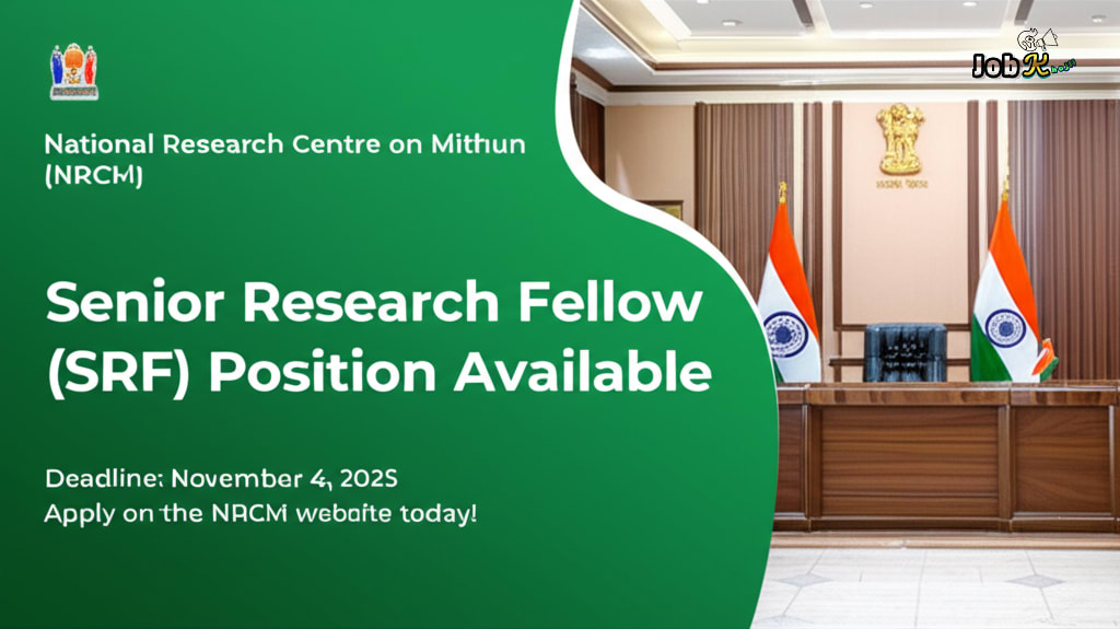 Senior Research Fellow (SRF) Recruitment at National Research Centre on Mithun (NRCM)