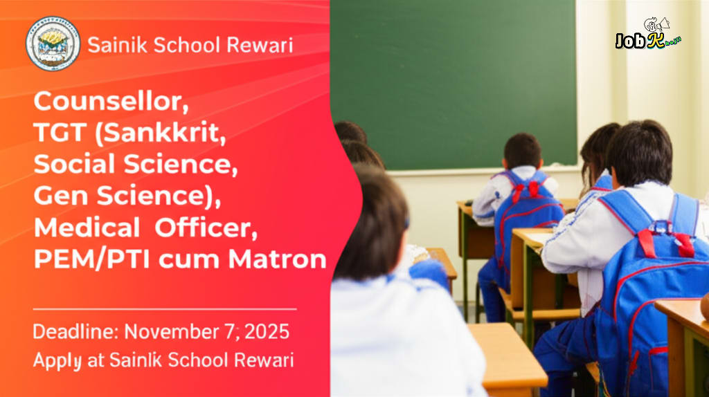 Recruitment of Contractual Staff at Sainik School Rewari (Haryana)