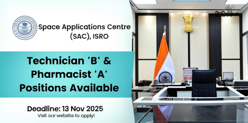 Technician 'B' & Pharmacist 'A' Recruitment at Space Applications Centre (SAC), ISRO, Ahmedabad