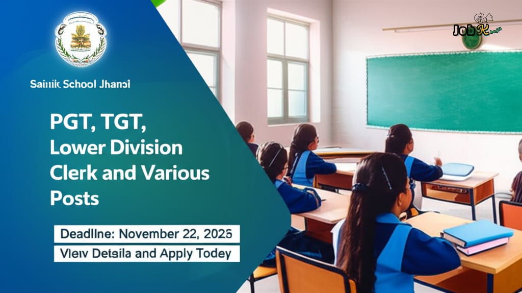 PGT, TGT, LDC & Various Posts Recruitment at Sainik School Jhansi 2025