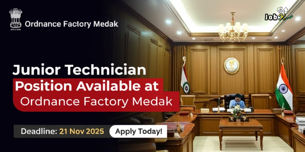 Junior Technician Recruitment 2025 at Ordnance Factory Medak