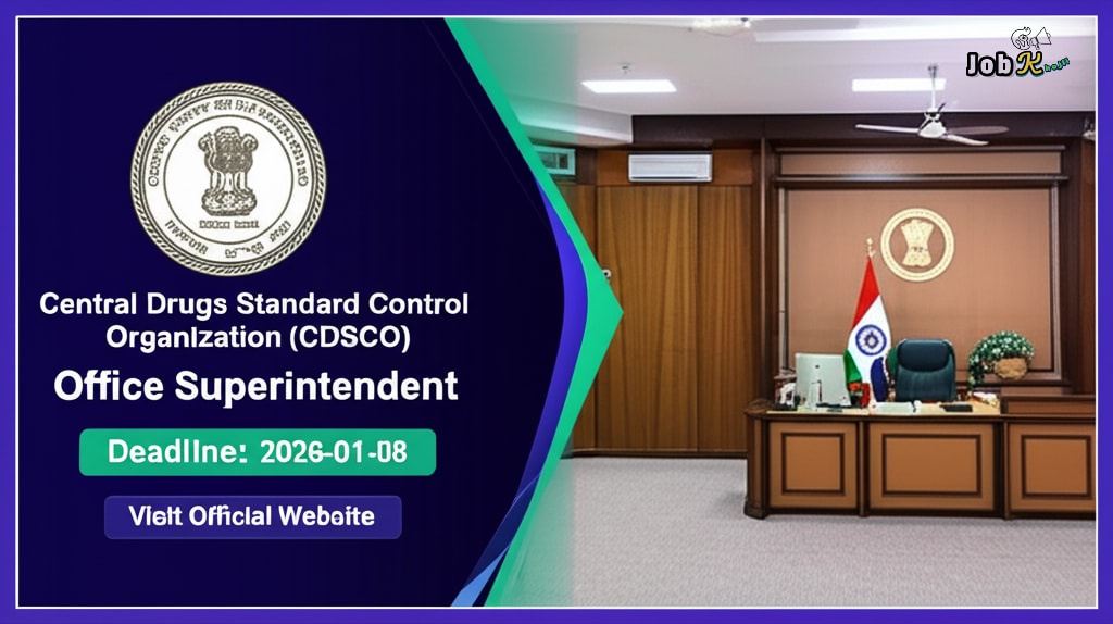 Office Superintendent Recruitment 2025 at Central Drugs Standard Control Organization (CDSCO)