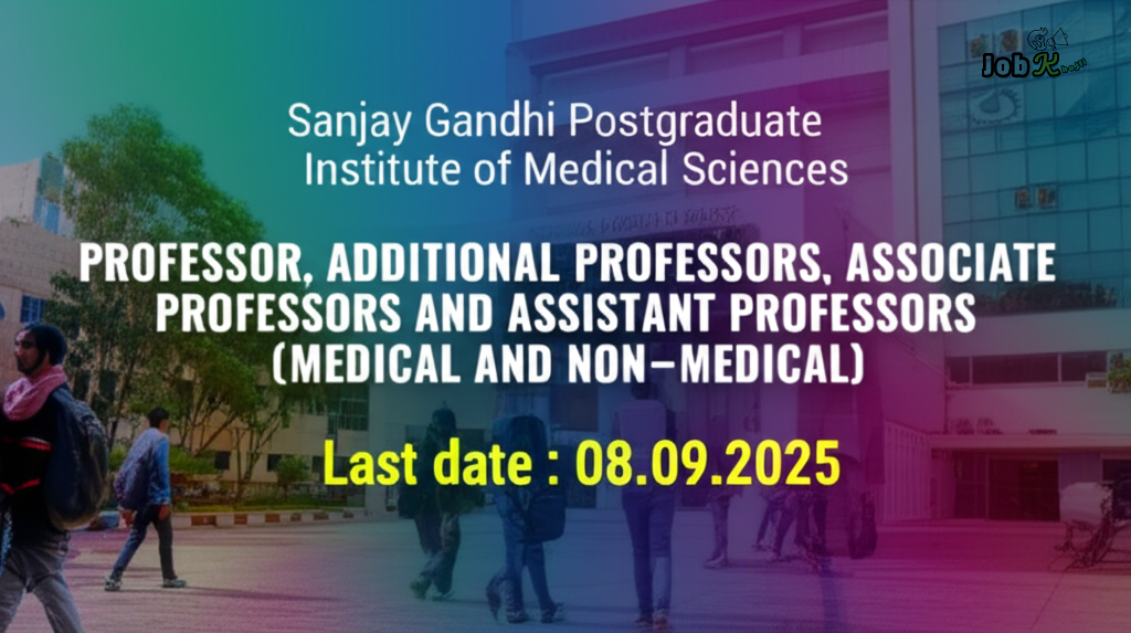 Faculty Positions - Professor, Associate Professor, Assistant Professor at Sanjay Gandhi Postgraduate Institute of Medical Sciences
