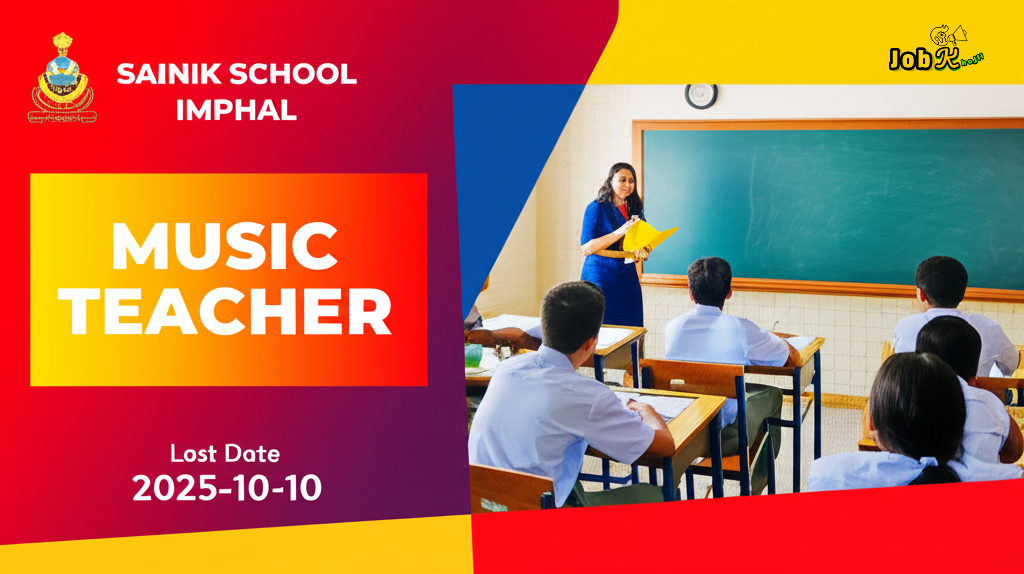 Music Teacher Jobs in Sainik School Imphal - Apply by October 10, 2025