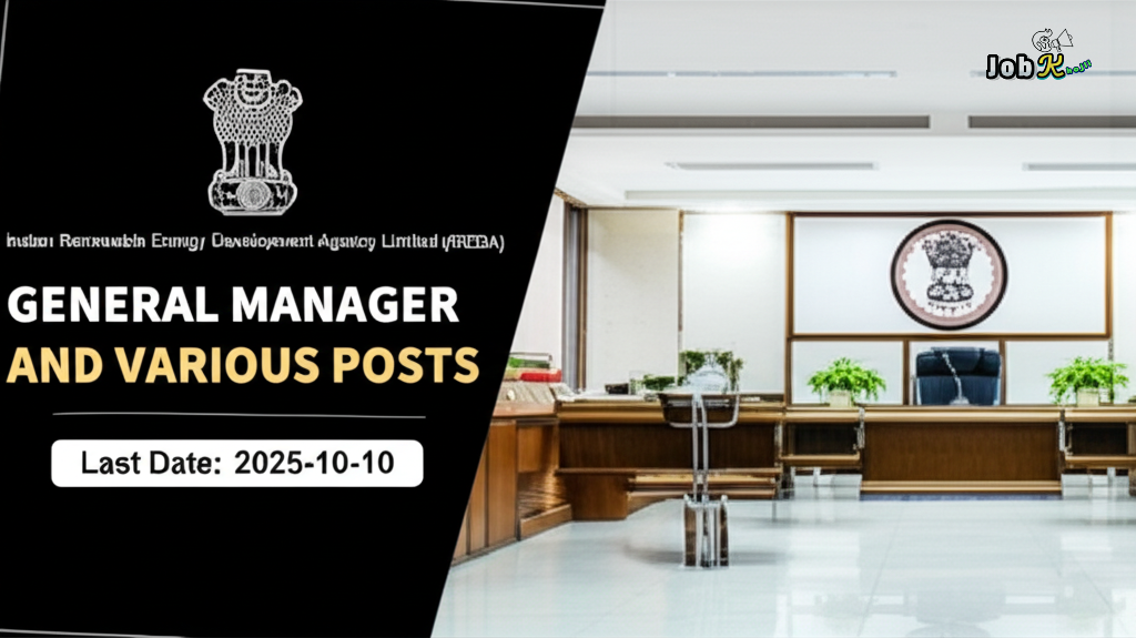 General Manager and Various Posts Recruitment 2025 at Indian Renewable Energy Development Agency Limited (IREDA)