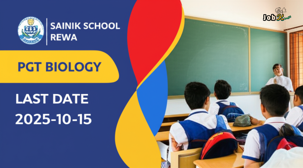 PGT Biology Teacher Jobs in Sainik School Rewa (MP)