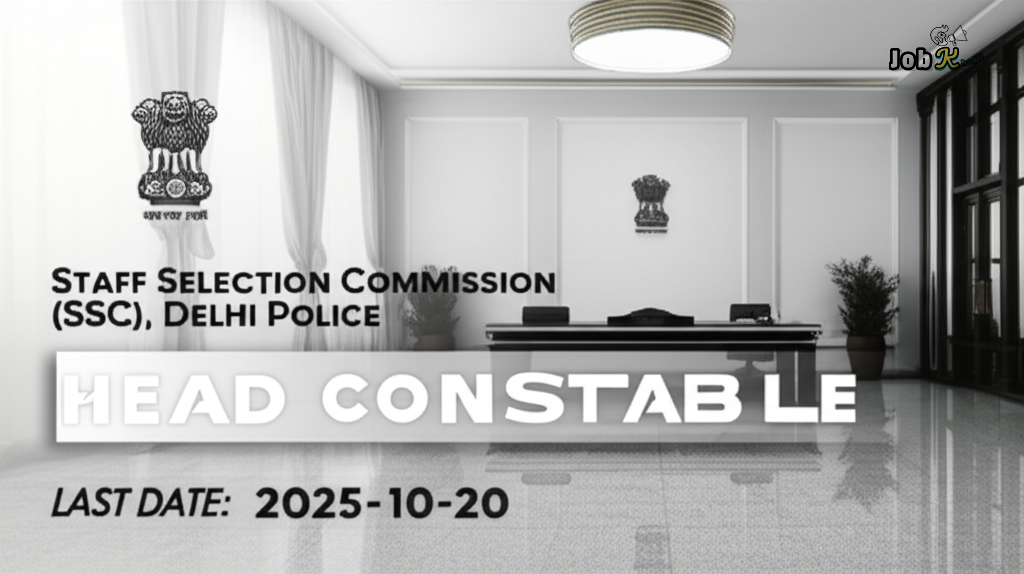 Head Constable (Ministerial) in Delhi Police - Staff Selection Commission (SSC) Recruitment 2025