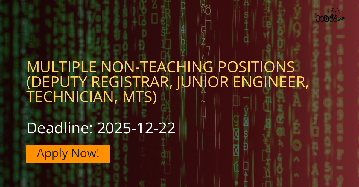 Non-Teaching Staff Recruitment at IIIT Kottayam (Advt. IIITK/01/12/2025/2323)