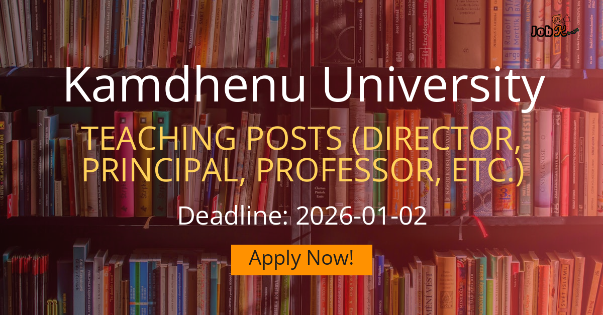 Teaching Posts Recruitment 2025 at Kamdhenu University, Gujarat