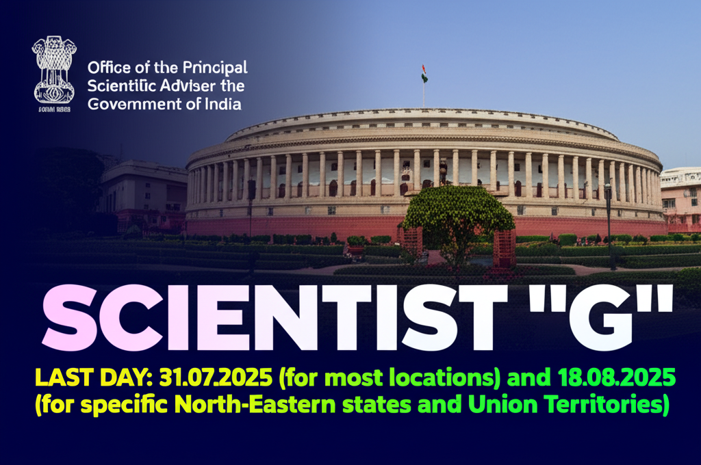 Scientist G Vacancy at Office of the Principal Scientific Adviser to the Government of India
