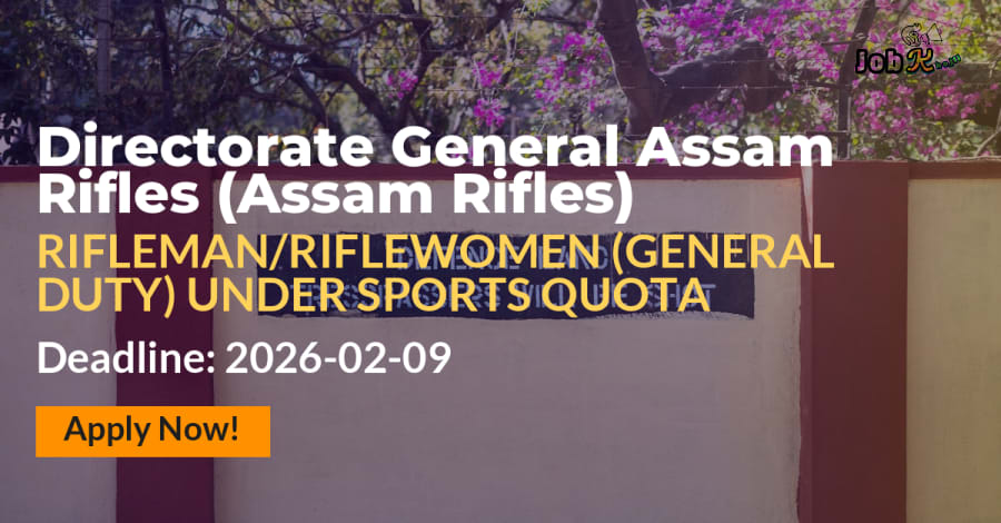Rifleman/Riflewomen Sports Quota Recruitment at Assam Rifles (95 Posts)
