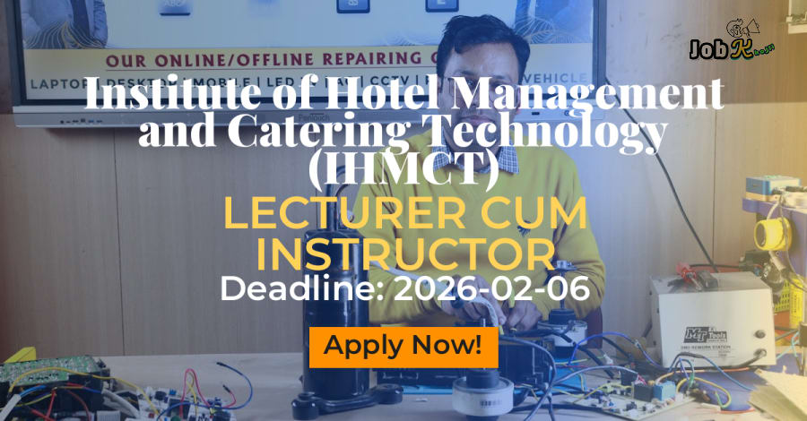 Lecturer cum Instructor Job at Institute of Hotel Management and Catering Technology (IHMCT)