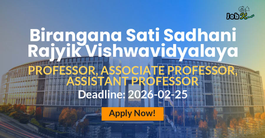 Professor, Associate Professor, Assistant Professor Recruitment at Birangana Sati Sadhani Rajyik Vishwavidyalaya